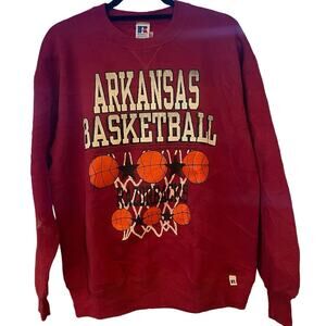 Vintage 90s University of Arkansas Razorbacks Basketball Crewneck Adult Large